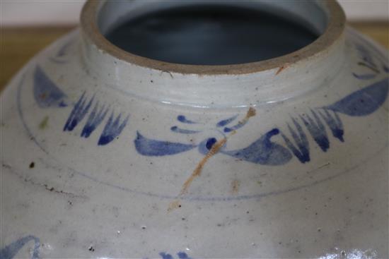 Five Korean pottery vases tallest 26cm